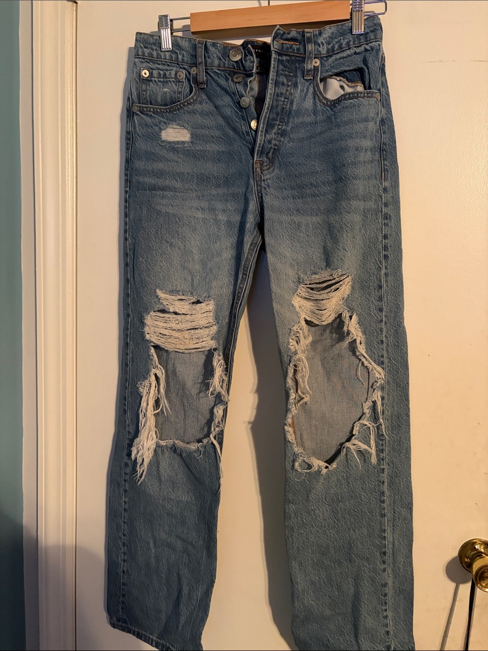 Light Blue Distressed Women’s Jeans Aeropostale 90’s Baggy